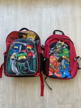 LEGO Ninjago Backpack Bundle x2 Large & Medium Kids School Bags EUC